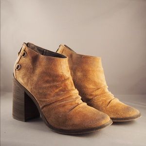 Tan heeled booties